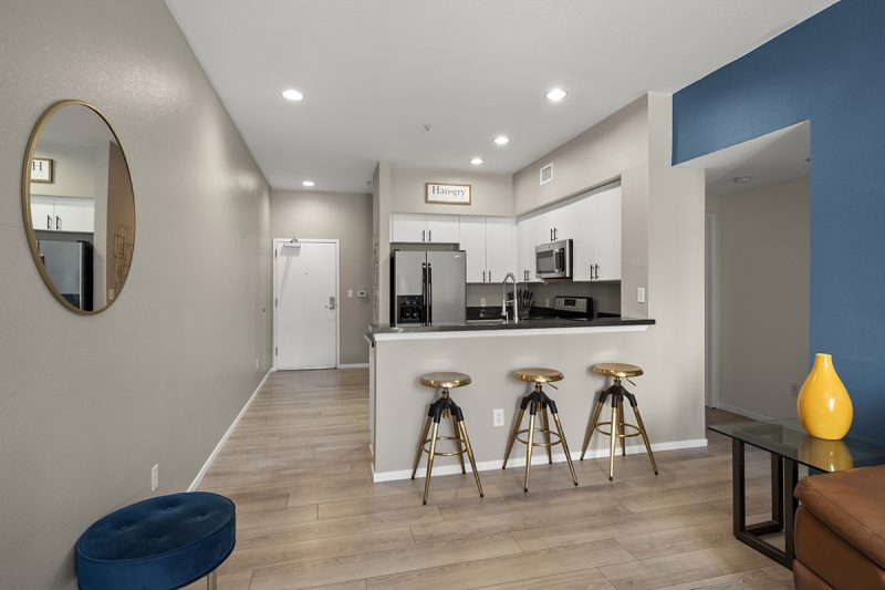 View of the kitchen.