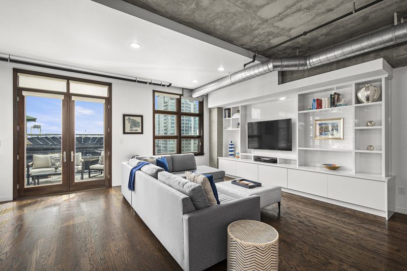 Alternate view of the living room area.