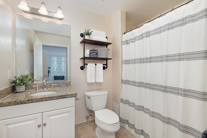 Master bathroom with a walk-in shower.