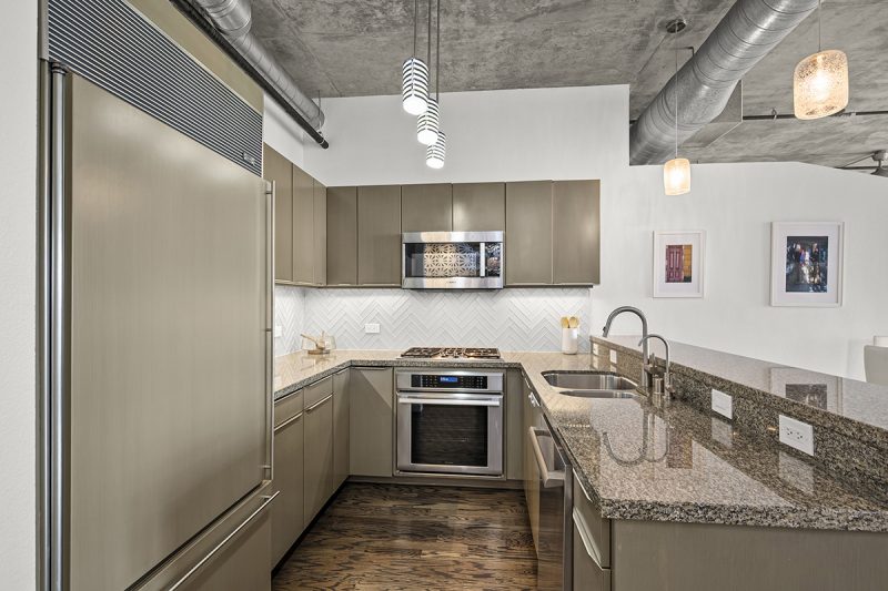 View of the kitchen.