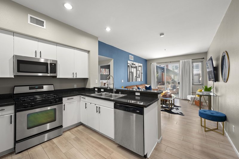View of the kitchen.