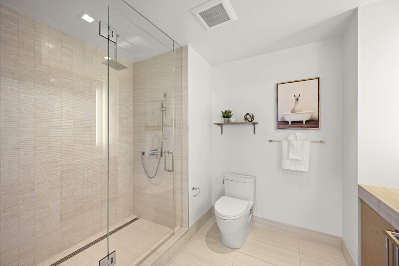 View of the guest bathroom.