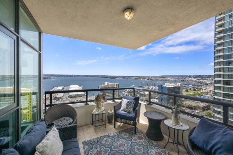 Incredible views of San Diego Bay from the balcony.