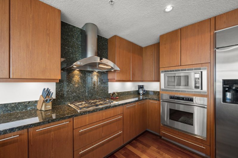 Well-appointed kitchen with top-of-the-line appliances.